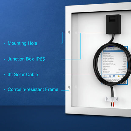 MONO A+ 10W 12V Solar Panel | Compact Premium Charger for RV, Boat, Shed Batteries