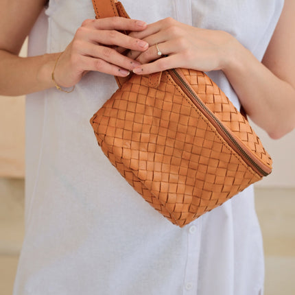Francesca Handwoven Leather Belt Bag