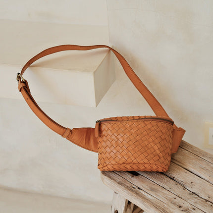 Francesca Handwoven Leather Belt Bag