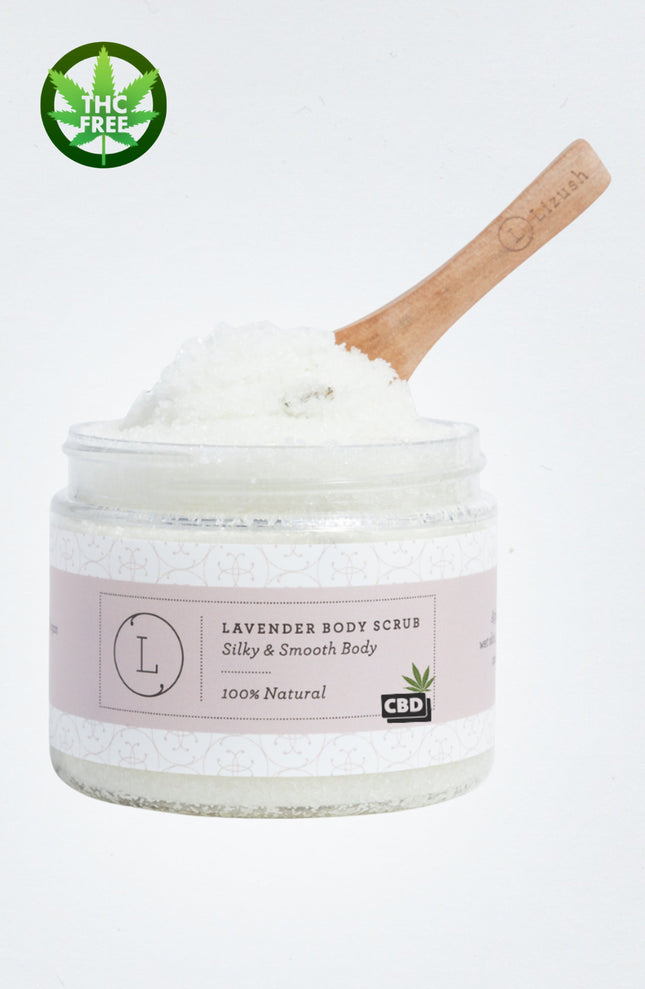 CBD Lavender skin Scrub with CBD, Natural skin Salt Scrub (THC free)
