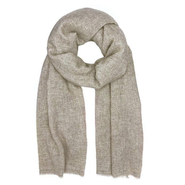 Beige Handloom Cashmere Scarf
