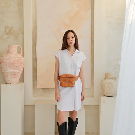 Francesca Handwoven Leather Belt Bag