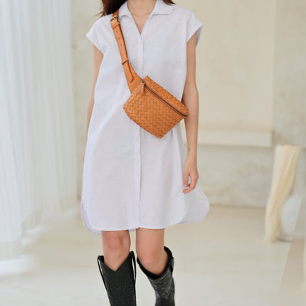 Francesca Handwoven Leather Belt Bag