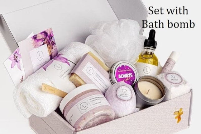 Bath Bomb and Shower Steamer Lizush All Natural Lavender Gift Box with - bath & body products