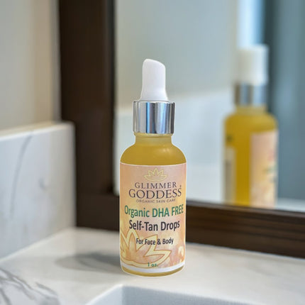 Organic DHA-Free Tanning Drops – Gradual Self Tan Drops with No Smell for Face & skin
