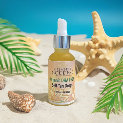 Organic DHA-Free Tanning Drops – Gradual Self Tan Drops with No Smell for Face & skin
